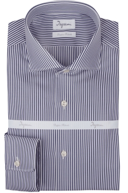 Shirt in fine double twisted cotton, striped. Ingram Man