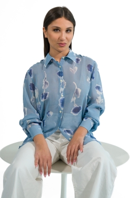 Camicia ALESSIA, vestibilità ampia, in viscosa, stampa floreale.