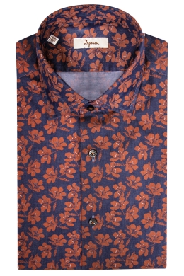 Camicia Slim uomo in puro cotone con stampa floreale. Ingram Uomo