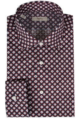 Camicia SLIM uomo in cotone con stampa geometrica