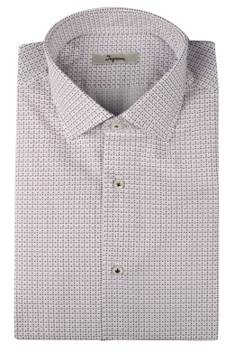 Slim fit men’s shirt with geometric bicolor micro pattern