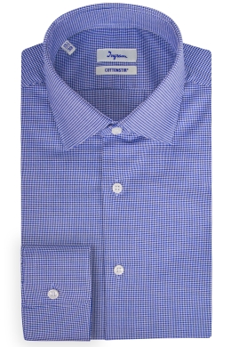 Slim fit men’s Cottonstir shirt with micro-pattern