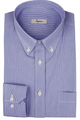 Men's shirt with button-down collar and striped cotton pocket