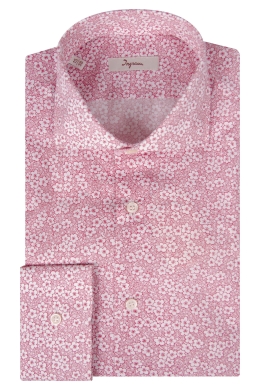 Floral printed Slim shirt in pure cotton