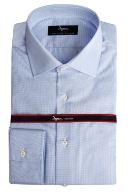COTTONSTIR shirt in pure cotton with non-iron micro print. Slim fit. Semi cut-away collar. Ingram Man