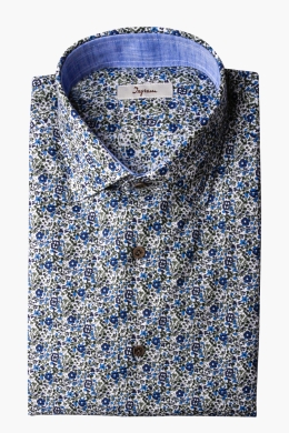 Ingram shirt in certified organic cotton (GOTS), with inserts. Slim fit.