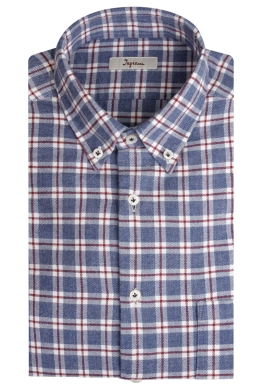 Checked cotton flannel shirt. Ingram Man