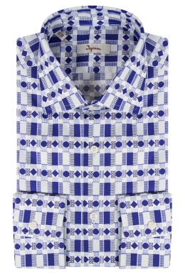 Slim fit men’s shirt with geometric pattern