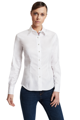 Olivia shirt, in pure cotton, with gros ribbon. Ingram Woman