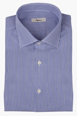 Striped Ingram shirt with a semi-French collar, classic fit.