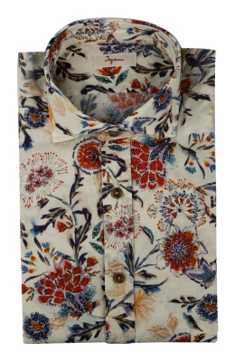 Slim fit men’s shirt with floral pattern.