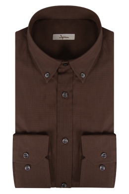 Gioke Men’s classic fit shirt in pure, vertically striped cotton