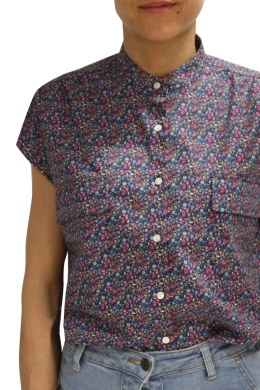 Camicia Donna LIDO con manica corta, in puro cotone con stampa floreale