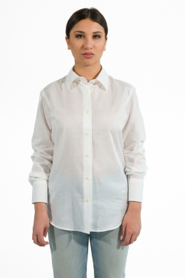 GINEVRA shirt, in pure cotton muslin, regular fit.