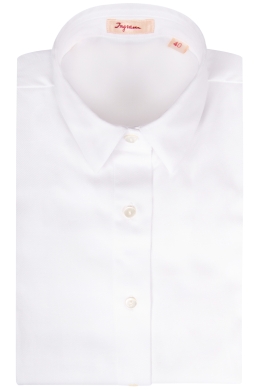 Pure white cotton women’s shirt, model CP3 available in white and light blue