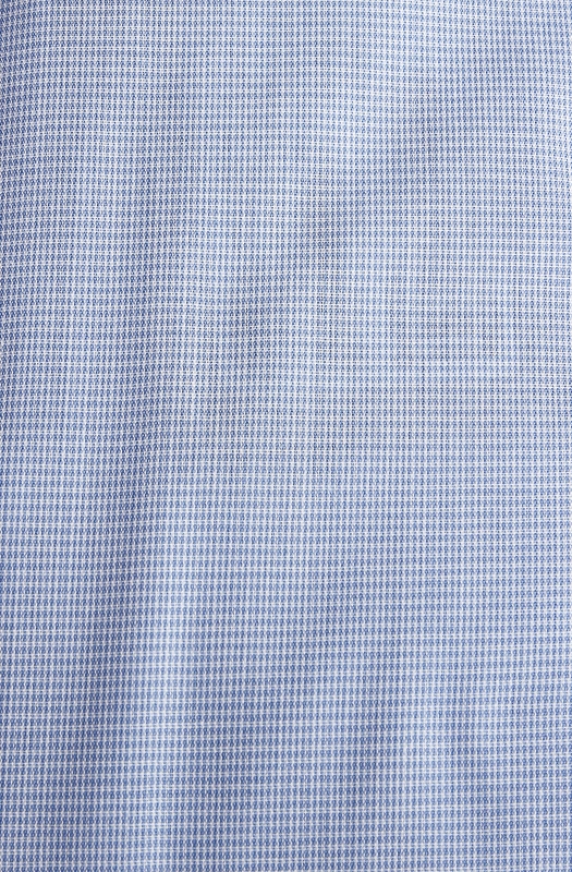 Camicia slim COTTONSTIR in puro cotone con micro stampa no-stiro.  Collo mezzo Francia. Ingram Uomo