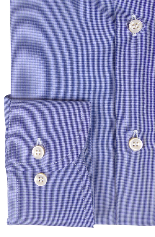 Camicia Classic uomo 100% cotone in micro check blu