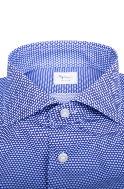 Camicia Uomo in Cotone con Microfantasia Geometrica