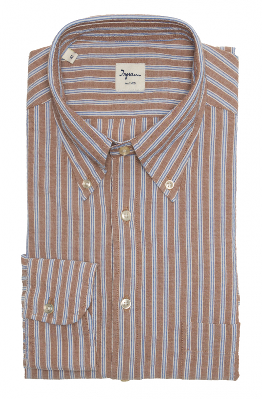 Camicia GIOKE, in seersucker a righe