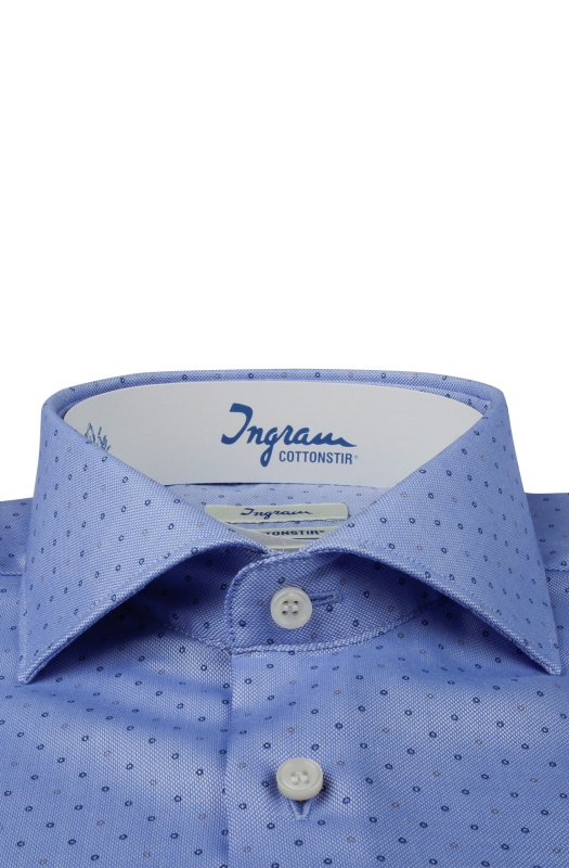 Camicia uomo COTTONSTIR in cotone operato microstampato, vestibilità slim