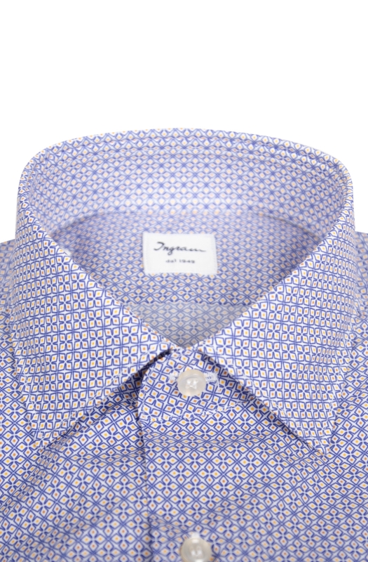 Camicia uomo slim in fantasia geometrica