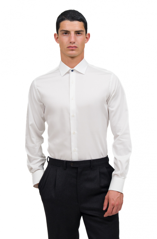 Camicia slim QUICK CLEAN uomo in cotone antimacchia no-stiro.
