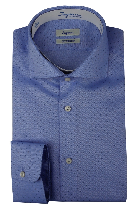 Camicia uomo COTTONSTIR in cotone operato microstampato, vestibilità slim