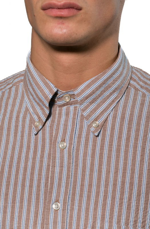 Camicia GIOKE, in seersucker a righe
