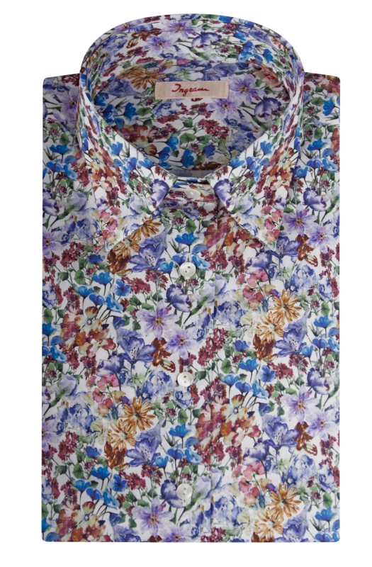 GINEVRA - floreal printed women shirt, new regular fit