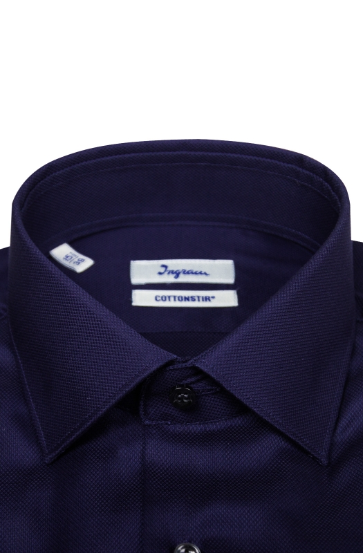 Camicia Slim uomo in cotone Cottonstir blu notte