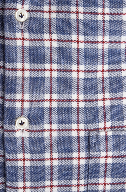 Checked cotton flannel shirt. Ingram Man