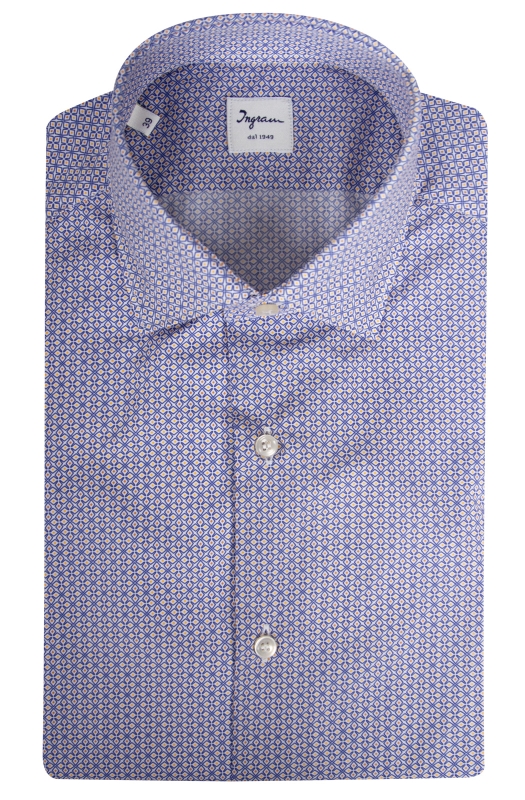 Camicia uomo slim in fantasia geometrica