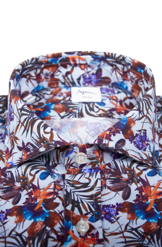 Camicia uomo in fantasia floreale 100% cotone
