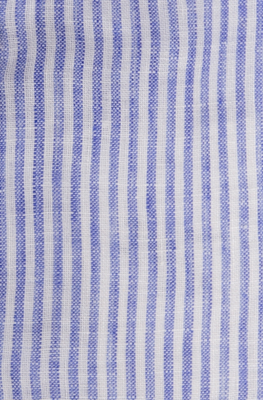 Camicia uomo a righe bianco e celeste in lino