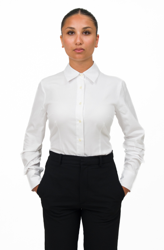 White, pure cotton women’s shirt, model CP3