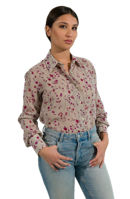 Camicia GINEVRA, in viscosa, vestibilità regolare,  due pince posteriori