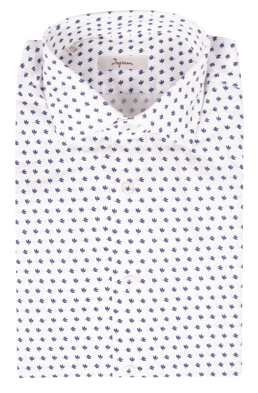 Camicia SLIM uomo in cotone con microstampa floreale