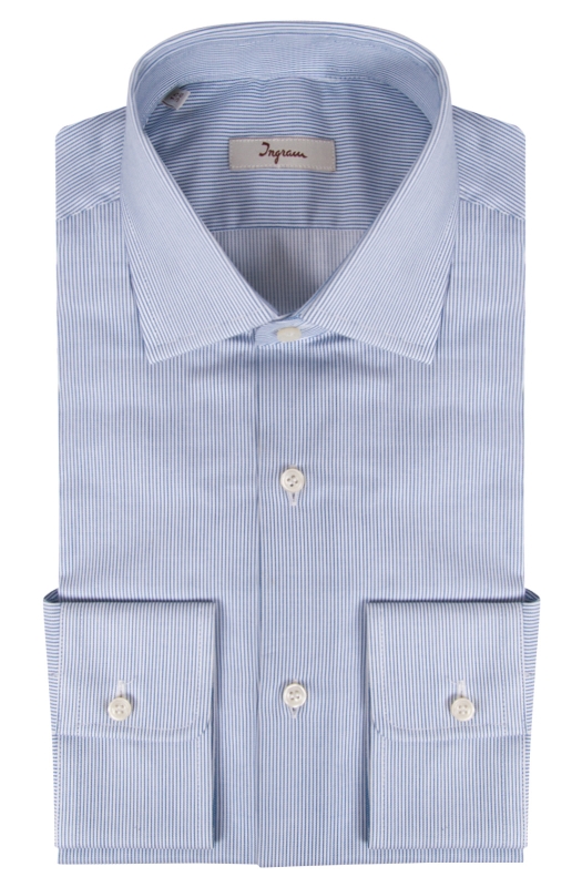 Camicia Slim uomo in puro cotone con righe verticali