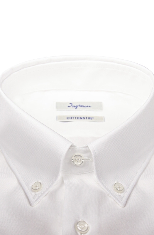 Camicia uomo slim COTTONSTIR in puro cotone twill no-stiro con taschino. Disponibile in bianco e azzurro