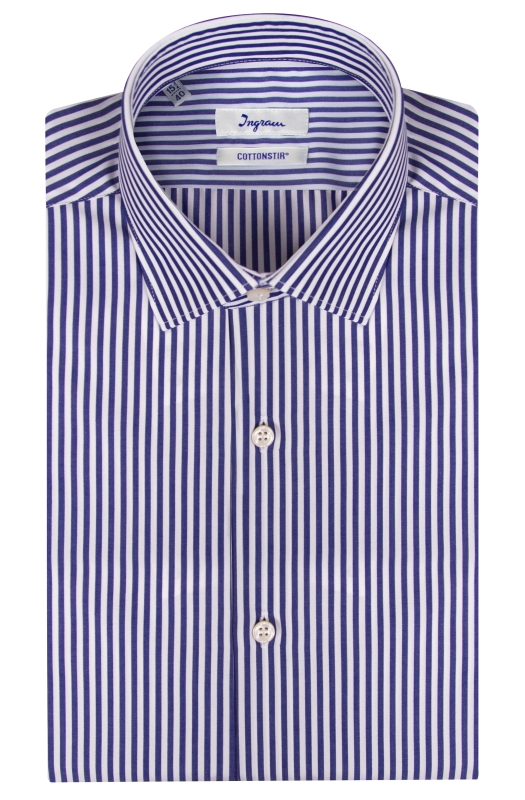 Camicia slim COTTONSTIR in puro cotone rigato dai colori brillanti. Disponibile in blu e azzurro