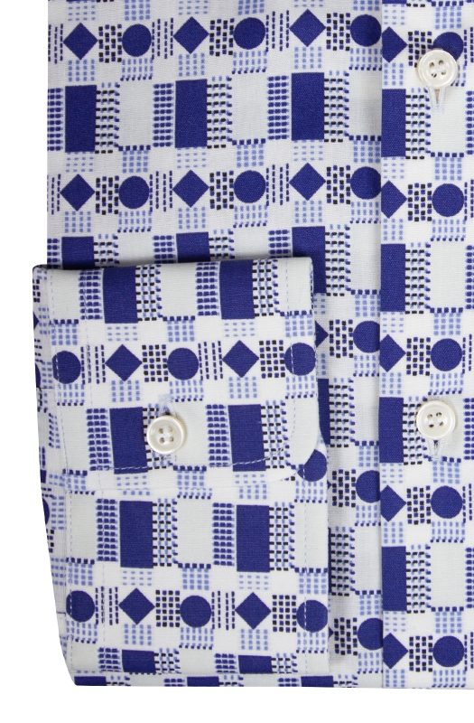 Camicia Slim uomo in cotone con stampa geometrica