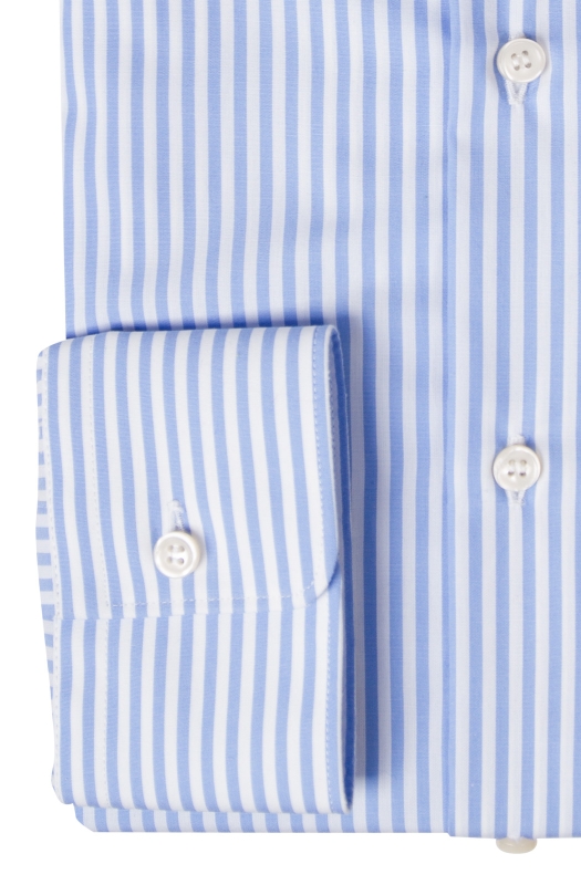 Men’s Slim shirt in pure vertically striped Cottonstir cotton