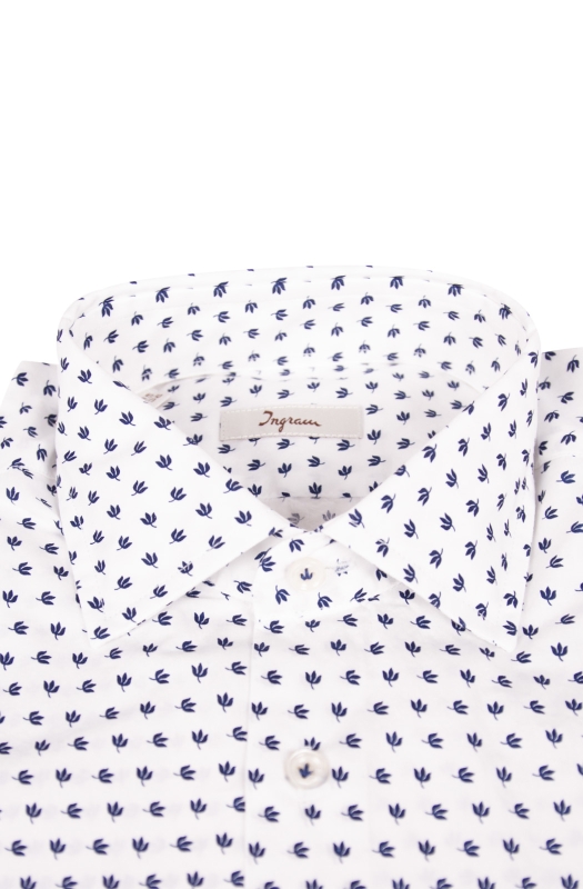 Camicia SLIM uomo in cotone con microstampa floreale