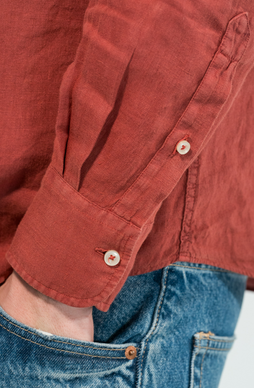 Camicia  2 TASCHE PATTINA LINO