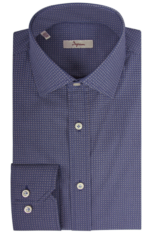 Classic fit men’s shirt with geometric micro-pattern