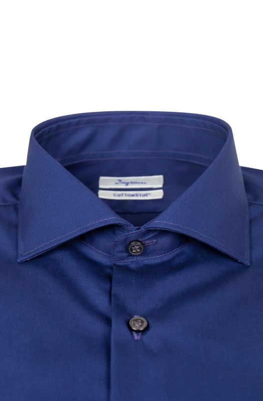 Slim COTTONSTIR shirt, 100% midnight blue cotton