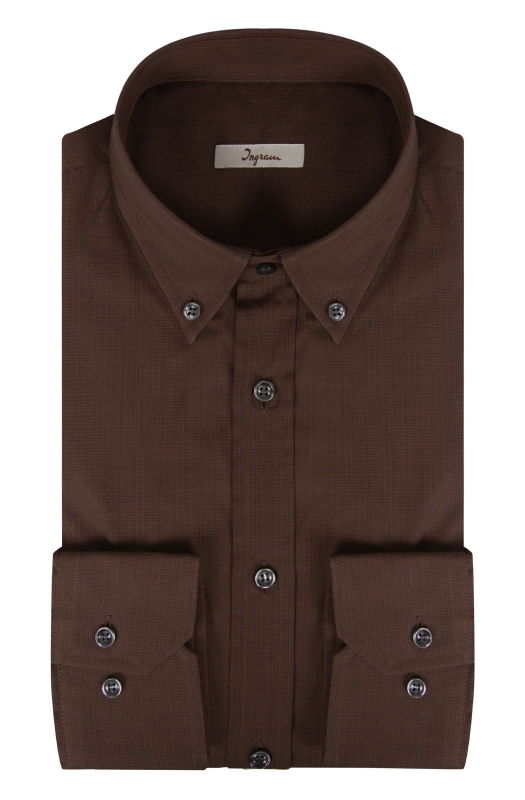 Gioke Men’s classic fit shirt in pure, vertically striped cotton