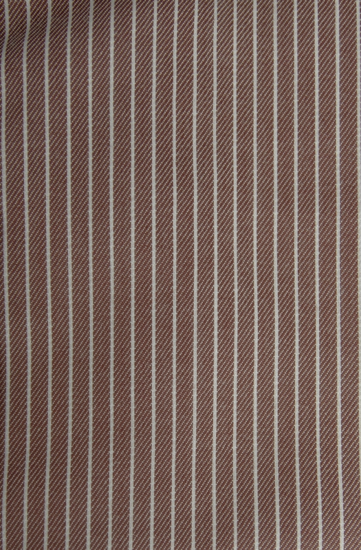 Men’s classic fit shirt in pure, vertically striped brown cotton