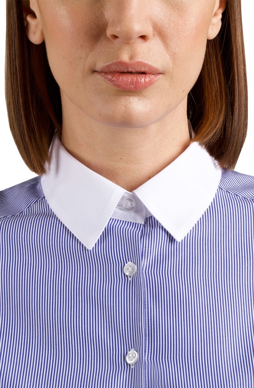 Kate shirt, in pure striped cotton with white collar and cuffs. Ingram Woman