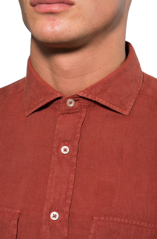 Camicia  2 TASCHE PATTINA LINO